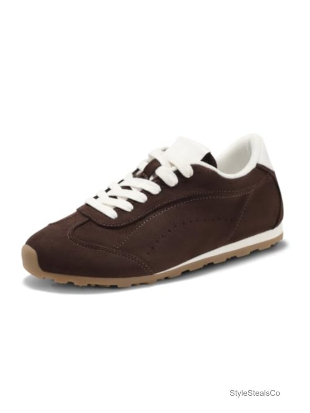 Women's Fashion Sneakers Lace Up Retro Faux Suede Walking Shoes